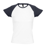 Футболка "Milky", белый с темно-синим_S, 100% х/б, 150 г/м2 Футболка "Milky", белый с темно-синим_S, 100% х/б, 150 г/м2