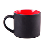 Кружка YASNA с покрытием SOFT-TOUCH, черный с красным, 310 мл, фарфор