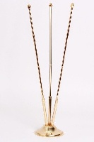 Флагшток настольный стальной хромированный под золото, 3 штока