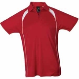 Поло "Palladium", красный с белым_S, 100% полиэстер, 140 г/м2 Поло "Palladium", красный с белым_S, 100% полиэстер, 140 г/м2